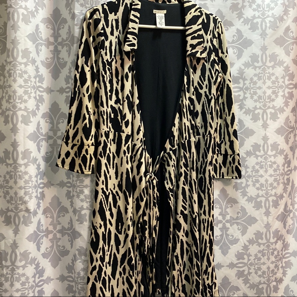Chic Animal Print Long Coat